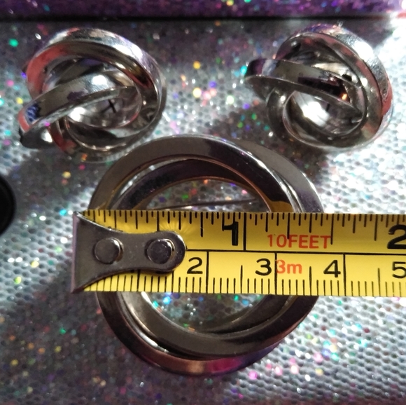 Unique Silver Matching Brooch And Earrings - Picture 2 of 9